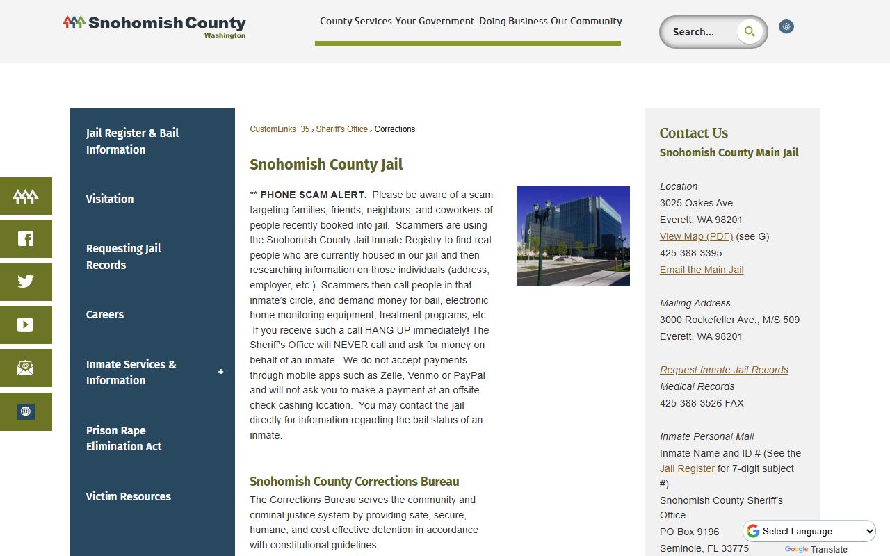 Snohomish County Sheriff page which provides law enforcement services for unincorporated Mill Creek East