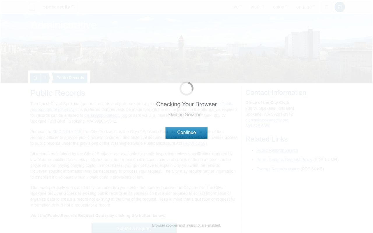 Spokane administrative public records portal felony records