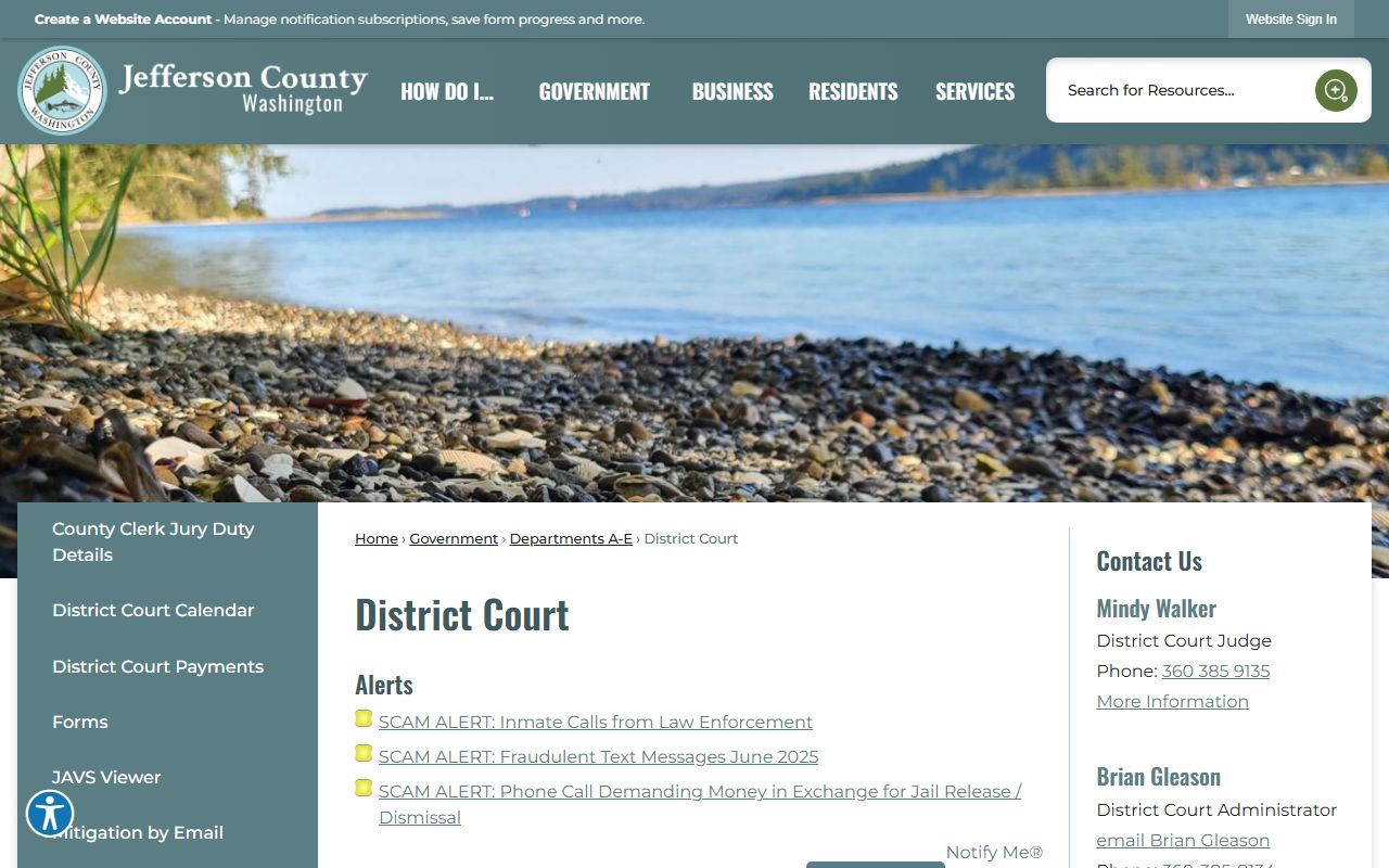 Jefferson County District Court page showing preliminary felony hearing process