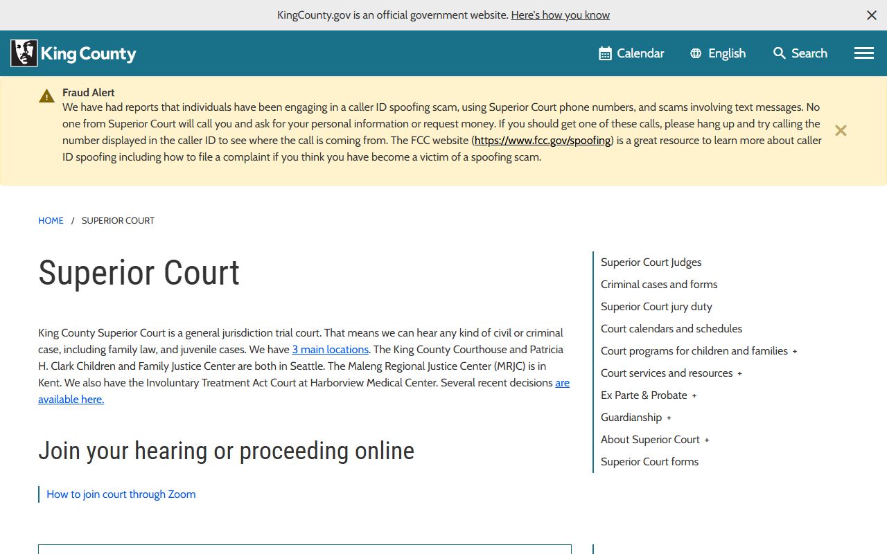 King County Superior Court handles all Bellevue felony cases and court records