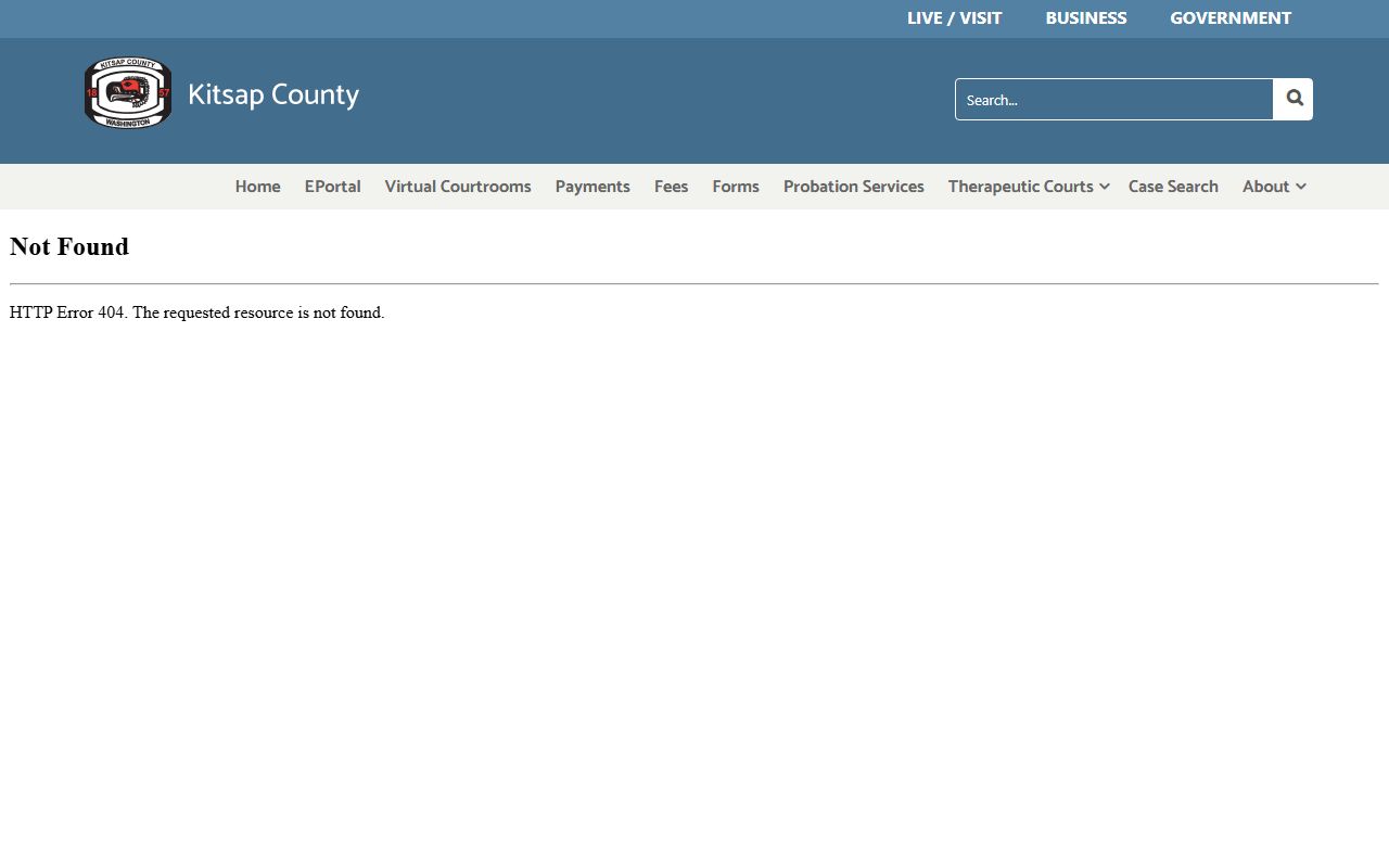 Kitsap County eCourt District Search portal for free public access to preliminary felony case records