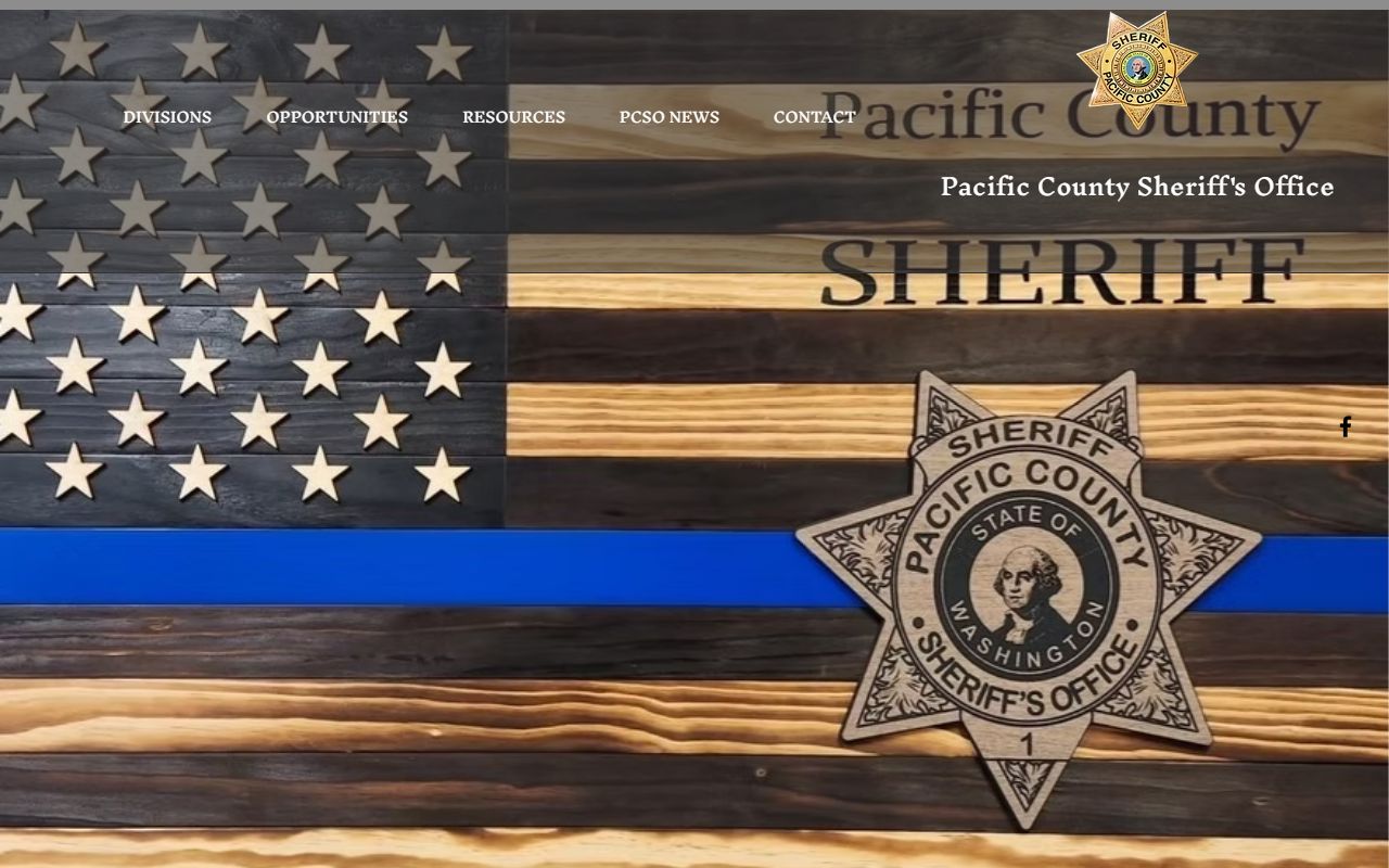 Pacific County Sheriff page with arrest records and public records request information