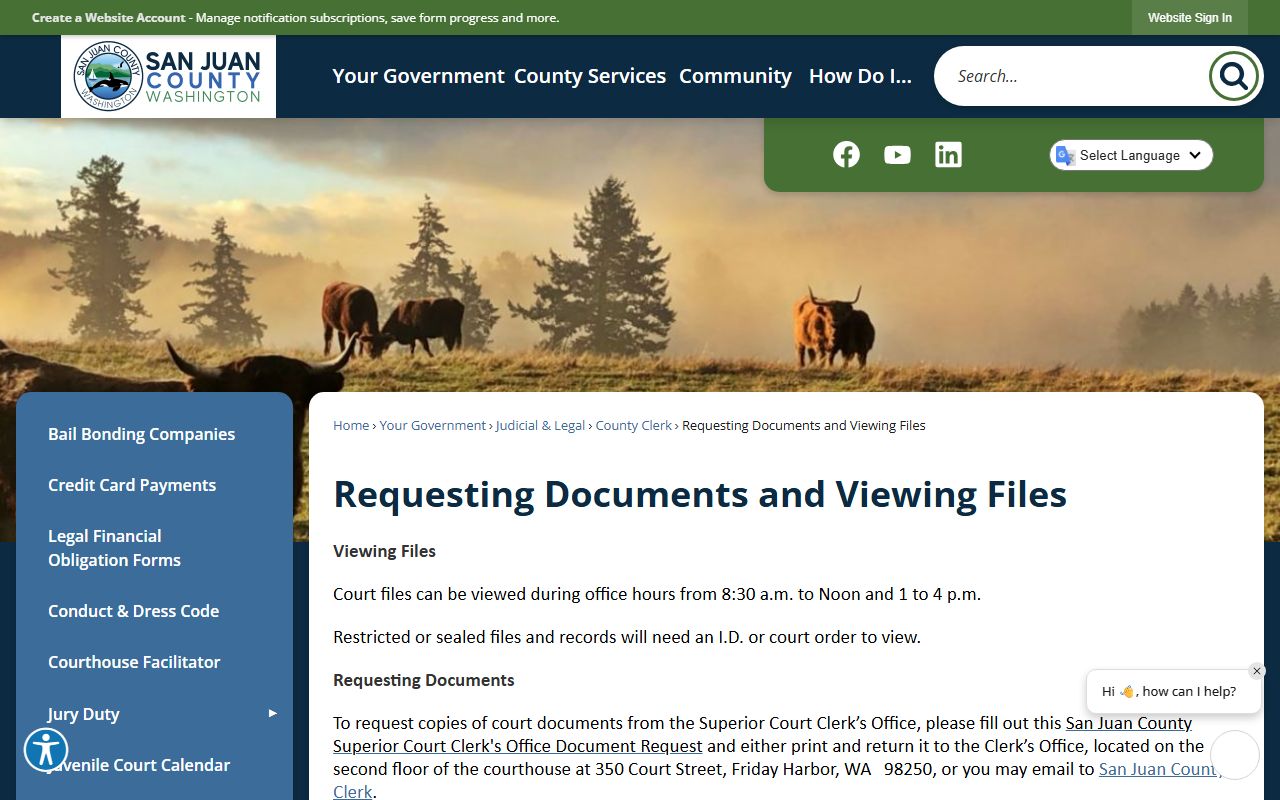 San Juan County document requests and viewing files portal