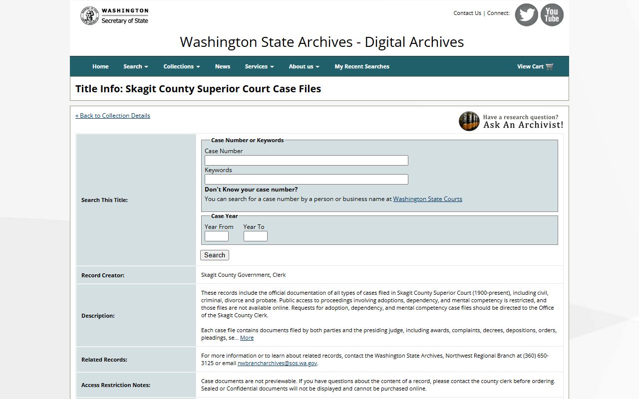 Skagit County Superior Court digital archives collection