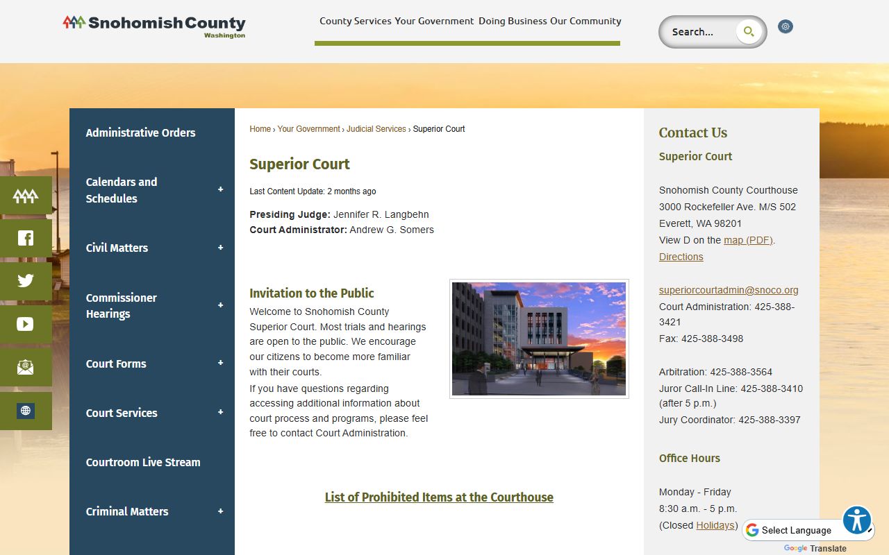 Snohomish County Superior Court official page