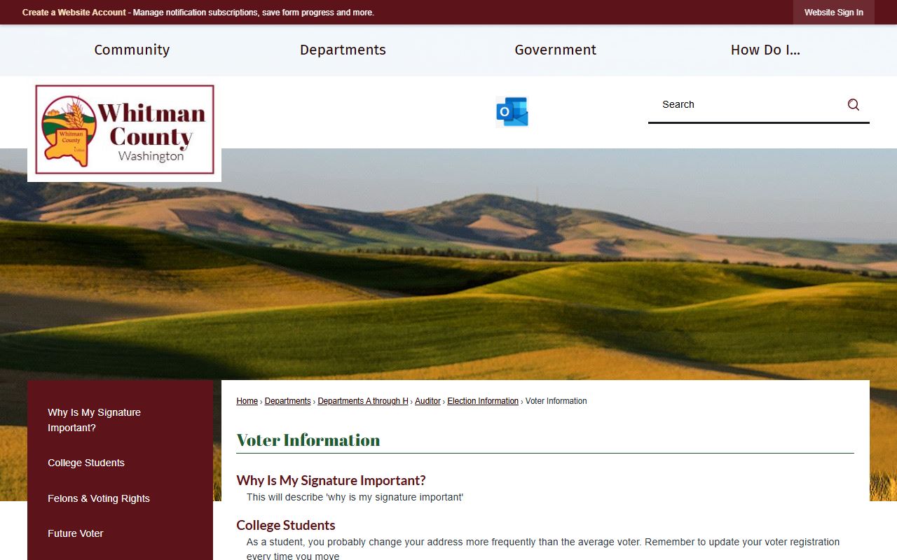 Whitman County District Court page for Pullman criminal case records